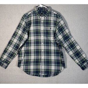 Polo Ralph Lauren Long Sleeve Plaid Shirt Green White Nova Check‎ Men’s Size L